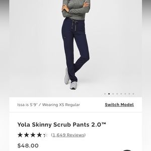 FIGS Yola scrub pants in Navy